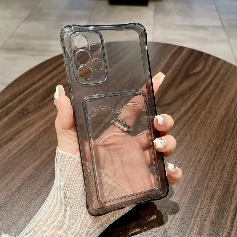 FOR ALL TYPE HP Softcase Slot Card Holder For samsung Galaxy A10S/M01S/A12/A30s/A50s/A32/A32/M32/A42/M42/A52/A52s/A22/A22s/A53/A33 5G/A51/A71/A72/A22/A20/A30/M10s/A13/A23/ A16/A06/4G/5G/M33/M53/A10 1