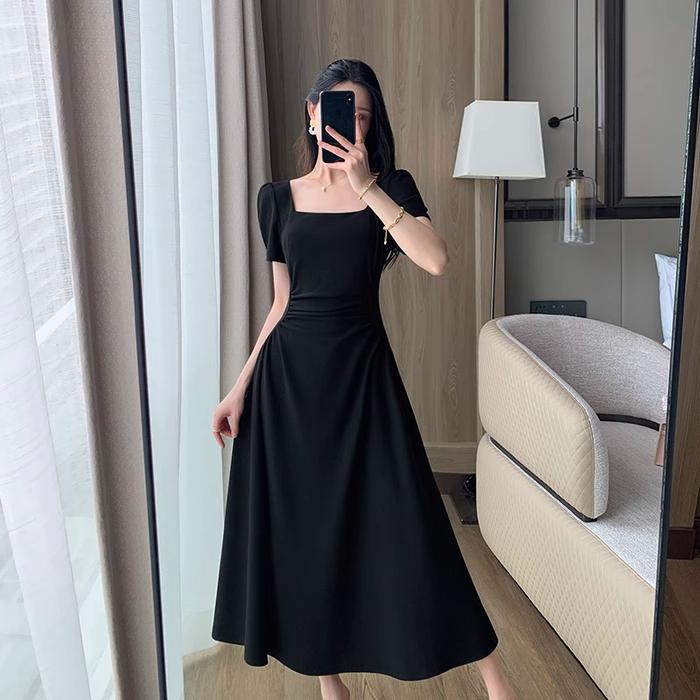 Promo 25010 baju midi dress kondangan simple elegan pesta mewah dress  lengan pendek formal korean style terbaru 2025 - 25010-black, XS - Kota  Administrasi Jakarta Utara - Yimita1209 | Tokopedia