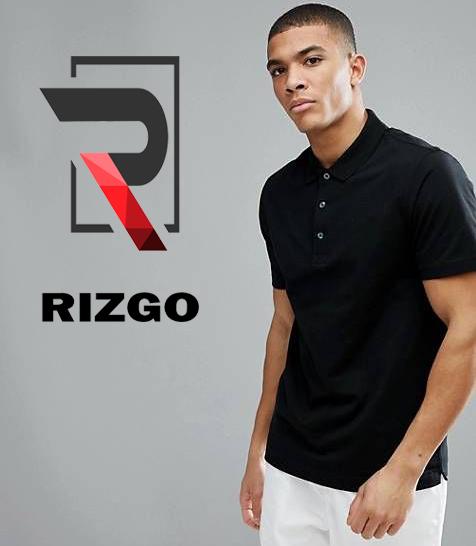 Rizgo - Kerah Polo Rizgo New Hitam Shirt polos Terkeren Premium Quality Katun Wanita Pria Unisex Silver Tebal Kaos Baju Distro Gold 8