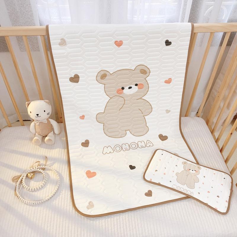 Bộ Chiếu Điều Hoà Kèm Gối Tencel MONONA Cao Cấp Thảm Trải Nôi Cũi Thảm Nằm Thoáng Mát Cho Bé KT 60x120cm Mới