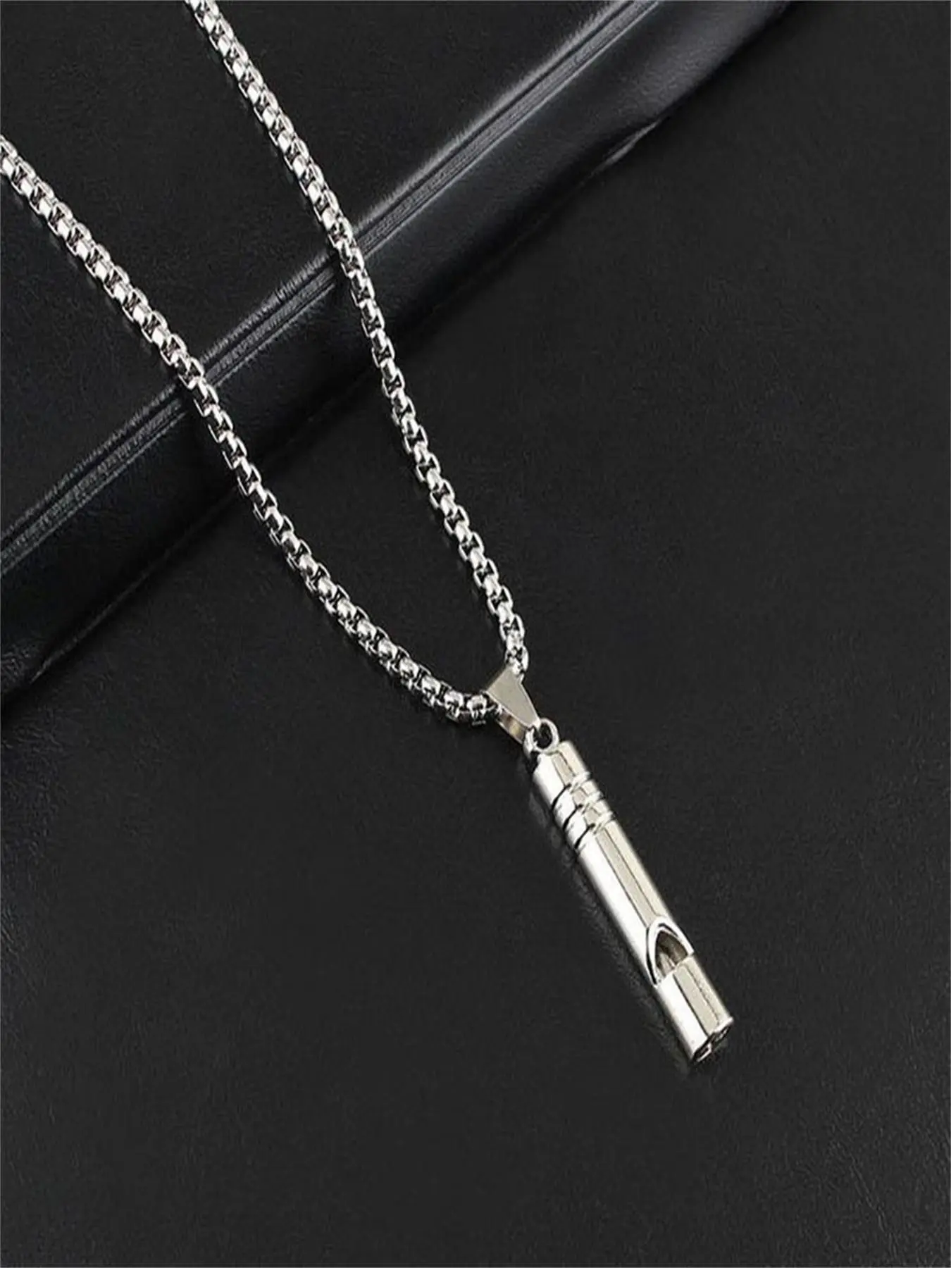 Fashion Stainless Steel Whistle Design Pendant Necklace, Casual Jewelry for Party, Daily Clothing Decor for Men & Women, Trendy All-match & Exquisite Jewelry for Gift