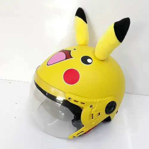 Mũ bảo hiểm Pikachu có kính che mặt, dễ thương, đáng yêu cho bé dưới 25kg