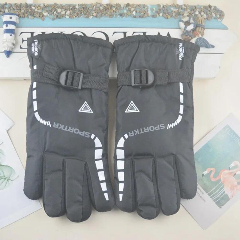 Product Introduction of Winter Men Fleece Lined Gloves Thickened Waterproof Non-Slip Warm Motorcyclist Gloves for Outdoor Sports Riding Hiking Skating 0