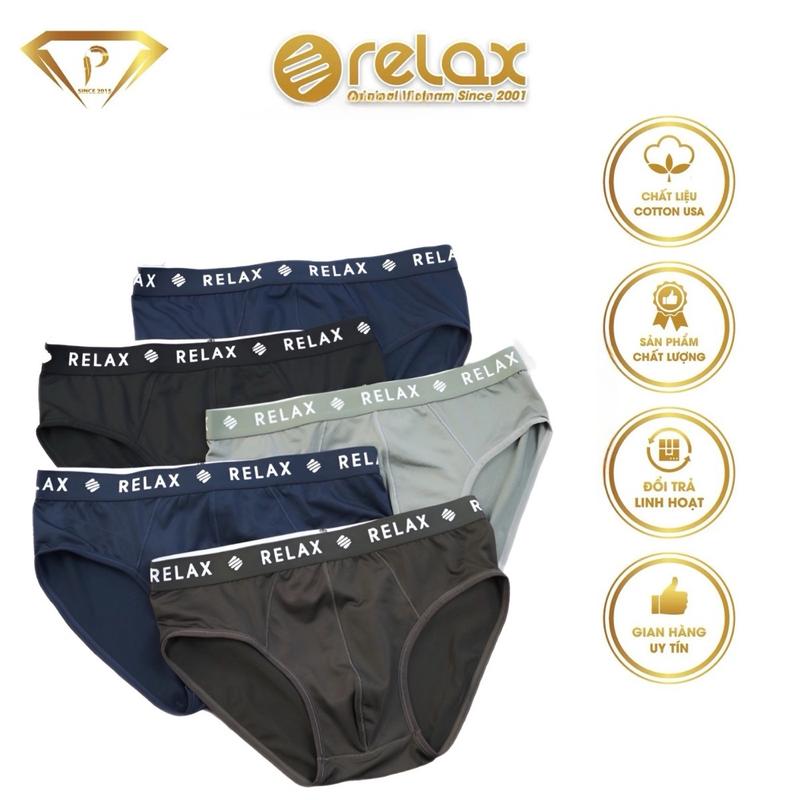 COMBO 5C ĐỦ MÀU Quần lót nam RELAX RLTK022 quần lót thun lạnh , quần lót thể thao, phối mềm hút mồ hôi , lưới hai bên thông thoáng, thoải mái, bền đẹp Boxer Quần Boxer Sịp Menswear Cotton