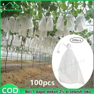 100pcs Pembungkus Buah Tembus Pandang Fruit Cover Anggur Transparan Waterproof 20 x 30CM