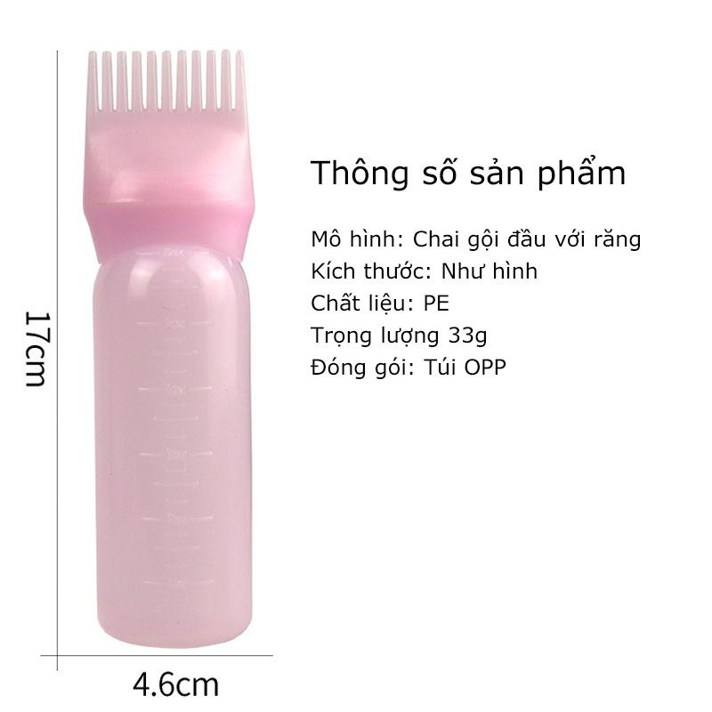 Dụng cụ hỗ trợ ủ tóc - Mũ trùm ủ tóc - Băng đô dán - Chai nhựa đựng dầu ủ tóc, thuốc nhuộm tóc, bôi tinh dầu dưỡng tóc hiệu quả có lược chải 170ml tiện lợi