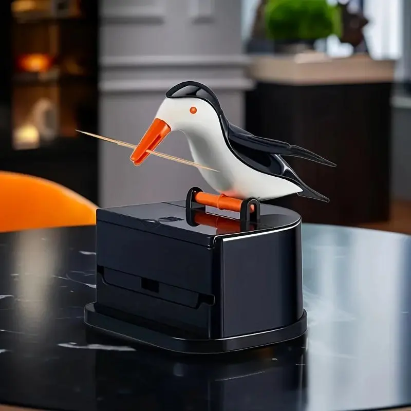 Cute Woodpecker Design Toothpick Dispenser, 1 Count Automatic Toothpick Holder, Durable Toothpick Dispenser for Home & Restaurant Use, Boxes 2