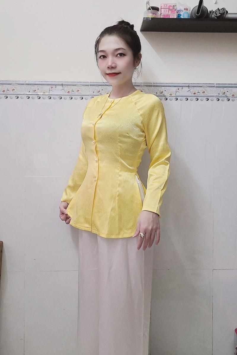 Product Introduction of Áo bà ba(không kèm quần) gấm hoa hồng nữ - Chất liệu cao cấp, tôn dáng và tôn da - Kem, Voi Women Nhung Top đồ lam [G10] 19
