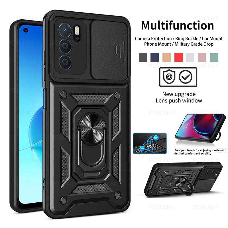 Ốp điện thoại chống sốc cho OPPO Reno 5, 6, 5Z, 6Z, 5K, 5F, Reno6 Z, ốp lưng bảo vệ camera, giá đỡ nhẫn ngón tay