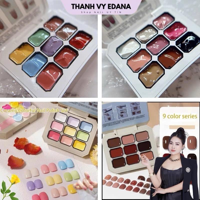 Sét gel dặm ombre 9 màu làm nail gel đặc DAGII NAILS THANH VY EDANA
