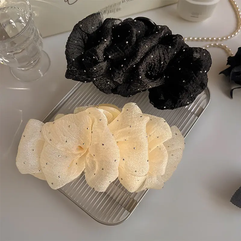 Kẹp Tóc Lưới Hai Mặt, Phong Cách Nữ, Thiết Kế Bầu Trời Đầy Sao Và Ngầu Cỡ Lớn, Dành Cho Tóc Nữ 4