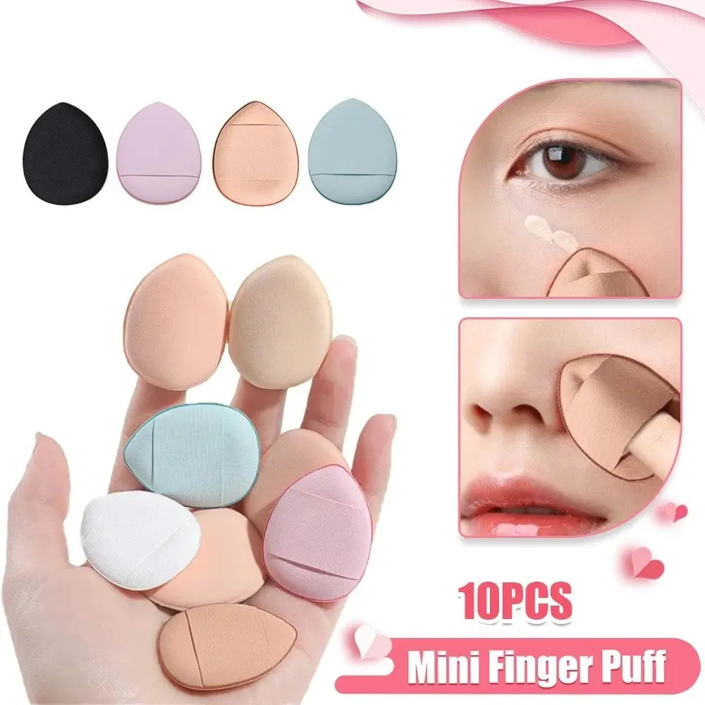 Mini Size Finger Puff Makeup Sponge Set, Face Concealer Foundation, Puff Detail, Professional Cosmetic Pad, Makeup Tool Multicolor