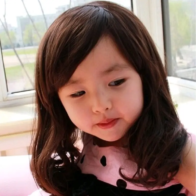 Wig Anak Perempuan Rambut Palsu Cantik Fashion Poni 3