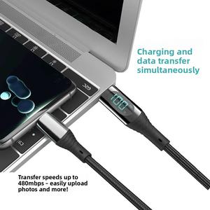 สายเคเบิลข้อมูล Type-C, การชาร์จเร็วสุด 100W, จอแสดงผลดิจิตอลอัจฉริยะ, เข้ากันได้กับการชาร์จแฟลชของ Huawei Honor