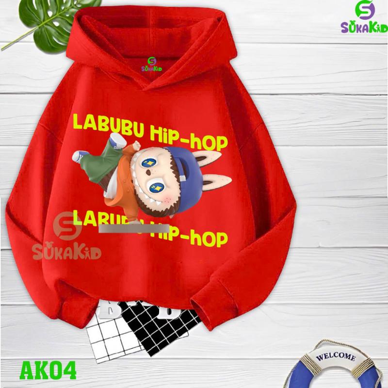Áo Hoodie , Áo khoác mùa đông bé gái ,bé trai labubu nhao lộn Áo có mũ trùm đầu.AK04 -TH 0