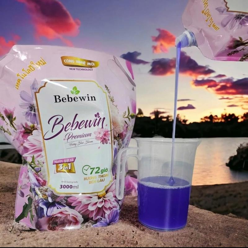 ￼[ ￼[Mua 2 tặng 2] Mua2  gói nước giặt Bebewin Premium 3kg tặng kèm 1 chai xịt vãi khô 100ml và gói khăn giấy ướt nuoc giat 2