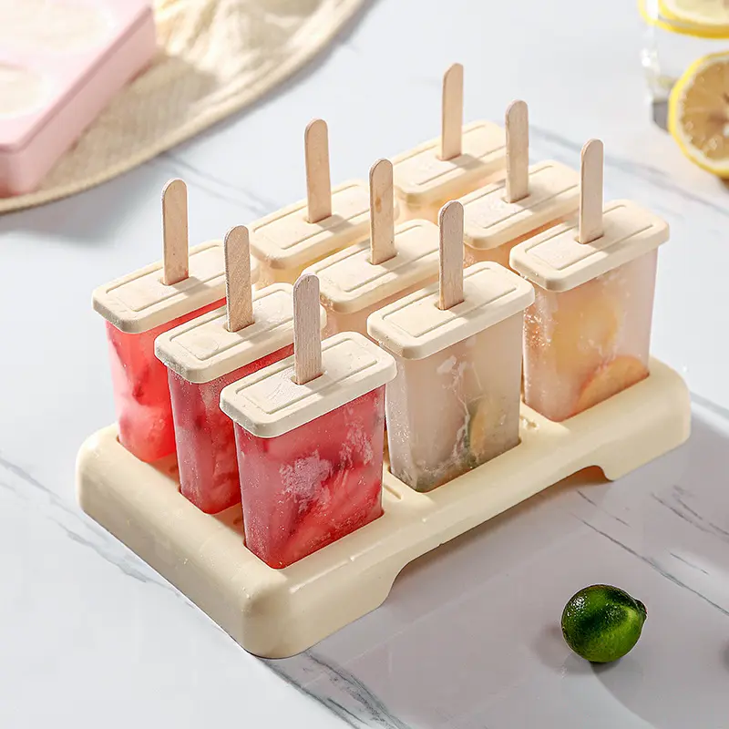 Khuôn Kem Que, Máy Làm Kem Tự Làm, Hộp Đá Tự Làm, Có Que Nhựa, Khuôn Kem Que, Khay Làm Đá Viên Dụng Cụ Nhà Bếp 0