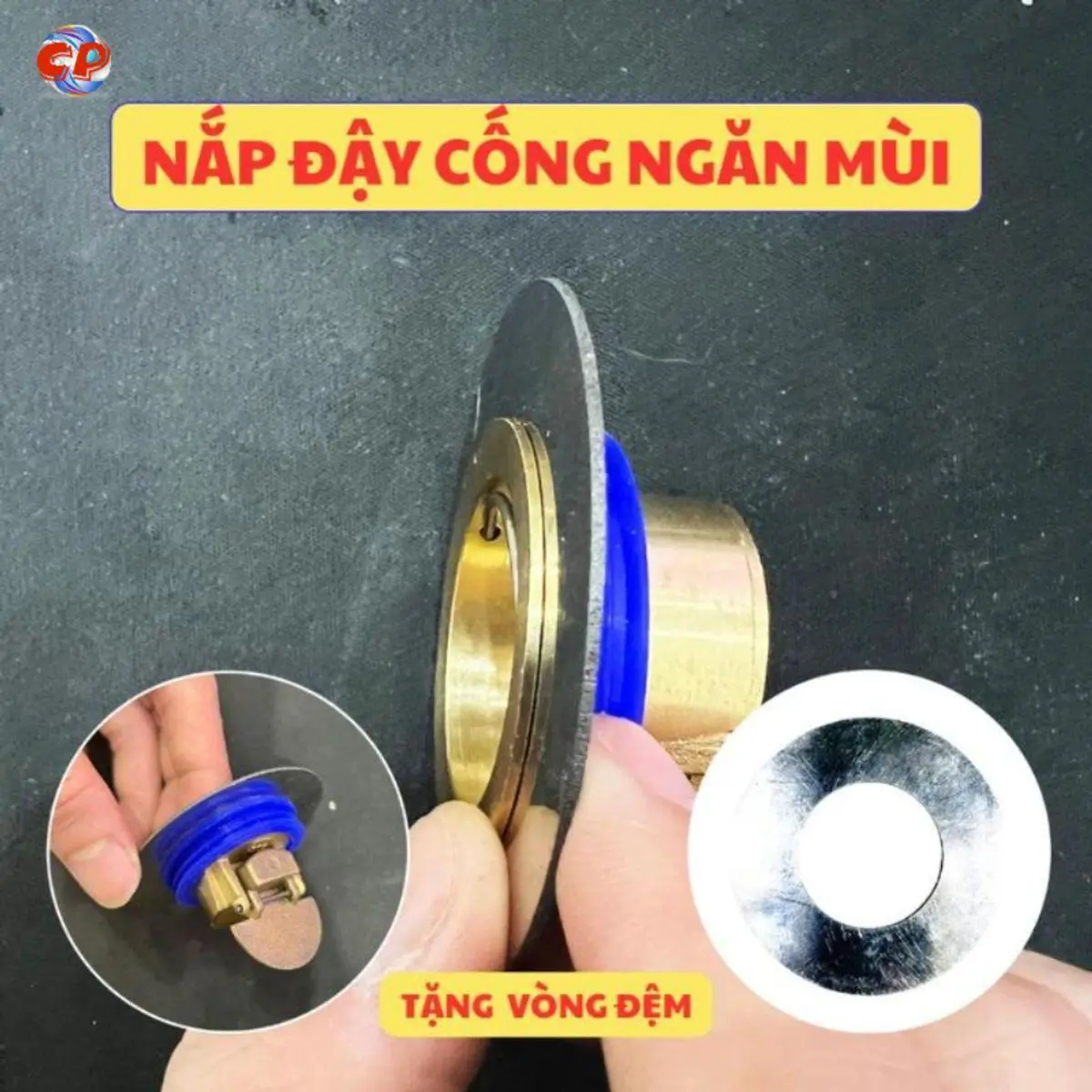 Nắp đậy cống thoát nước sàn nhà tắm chống mùi hôi chống côn trùnġ bằng đồng bền chắc kèm vòng đệm phù hợp mọi kícḣ thước lọc rác