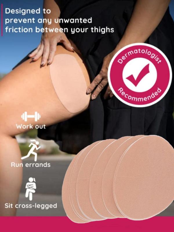 【Plus Size】 Solid Color Thigh Inner Protective Patches, Women's Breathable Comfortable Thigh Chafe Sticker Pads, Women's Lingerie Accessories for Daily Wear 1