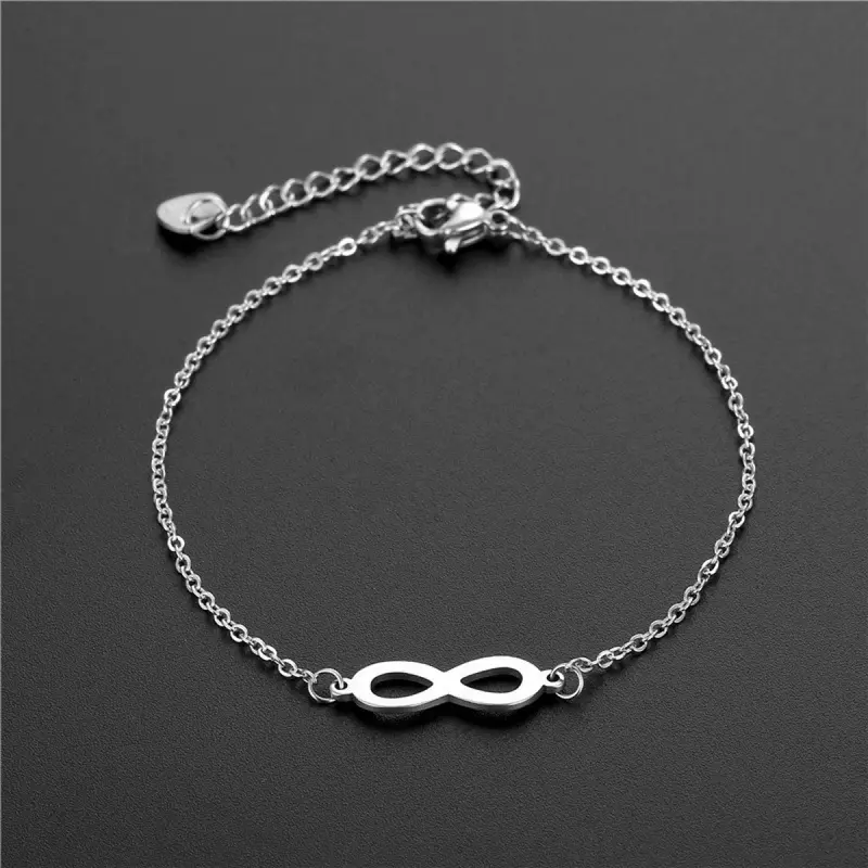 Vòng Tay Số 8 & Vô Cực, Thiết Kế May Mắn, Dây Chuyền Có Thể Điều Chỉnh Thanh Lịch, Dành Cho Phụ Nữ, Biểu Tượng Của Sự Giàu Có Và Tình Yêu Vĩnh Cửu, Đồ Trang Sức Có Thể Xếp Chồng Hợp Xu hướng 4