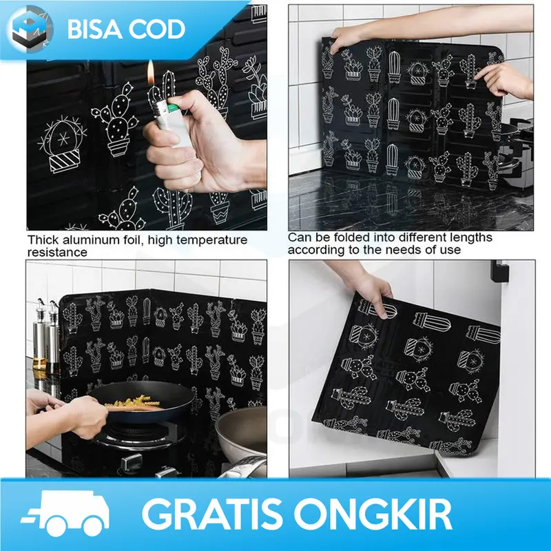 PENYEKAT KOMPOR ANTI PANAS MINYAK ALUMINIUM FOIL PENGHALANG ANGIN A01 4