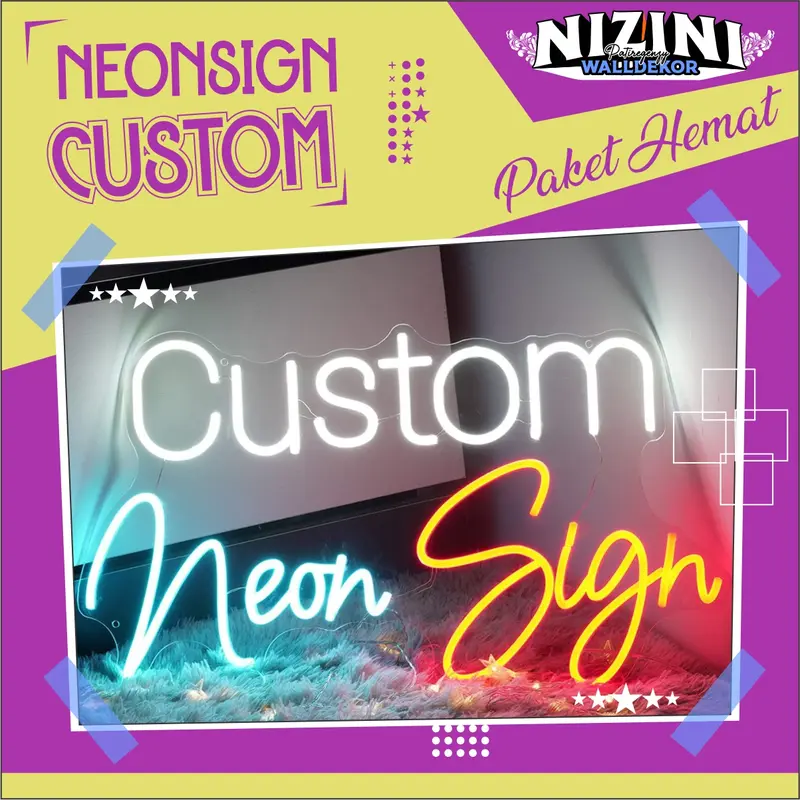 COD Paket Hemat 3-15huruf Led Nama Lampu kamar Aesthetic Neon Custom Nama Akrilik Custom Huruf Menyala Lampu Hias Led Nama logo  Love 0