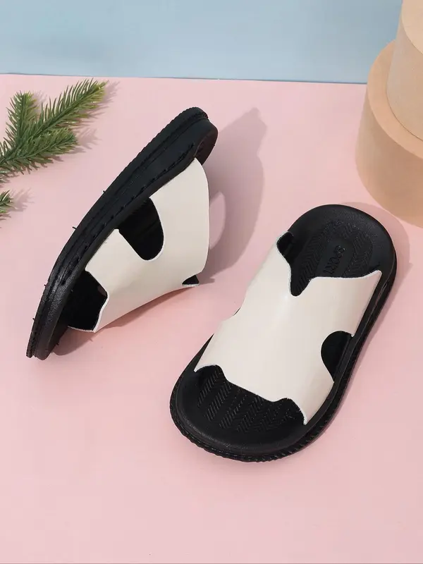 Boys' Casual Plain Color Slides, Soft Comfortable Non-slip Slippers, Summer Beach Slippers for Indoor and Outdoor Wear 4
