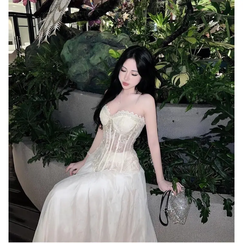 Sét đầm Cúp TKế phối đá mix CVay Dài Nữ Women