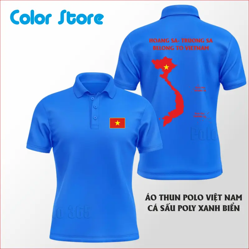 Áo thun Polo VIỆT NAM HOANG SA TRUONG SA BELONG TO VIET NAM  - Áo polo COLOR STORE Có Cổ Ngắn Tay Menswear Nhung Nhung 8