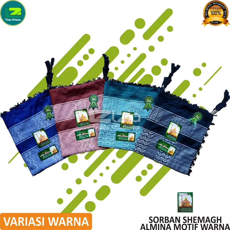 SORBAN ANAK & DEWASA ALMINA PUTIH MOTIF WARNA Fashion 2