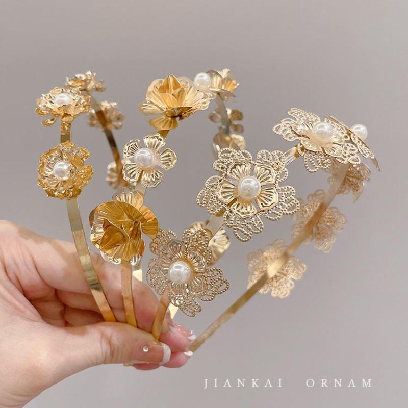 Ikat Rambut, Gaya Baroque Gelanggang Retro, Ikat Kepala Daun Mutiara ...