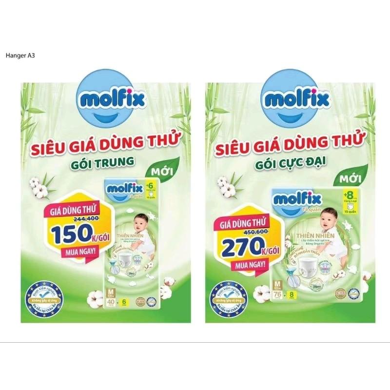 Combo Bỉm Molfix M92 L84 XL76 XXL68 bỉm quần tamiko