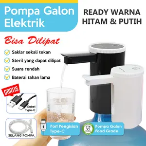 COD Pompa Air Galon Lipat Otomatis Elektrik Portable Dispenser Air Otomatis Pencetan Recharge TYPE C Free Ongkir