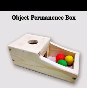 object permanence box stimulasi anak balita memasukan bola kecil