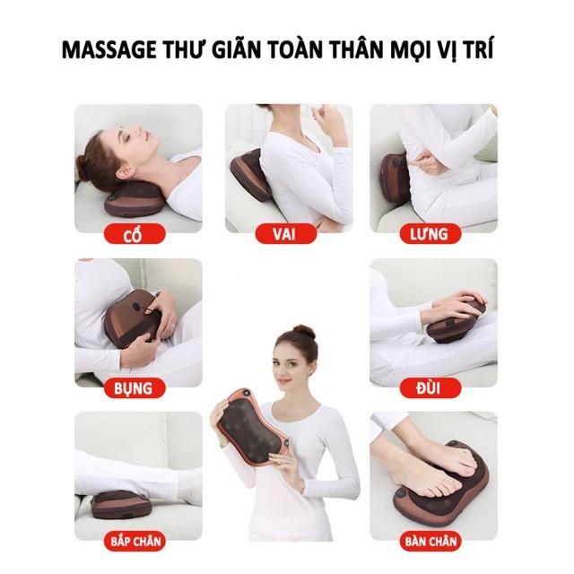 Product Introduction of Gối massage cổ vai gáy hồng ngoại 8 bi xoay 2 chiều, đảo chiều cao cấp công nghệ Nhật Bản 20