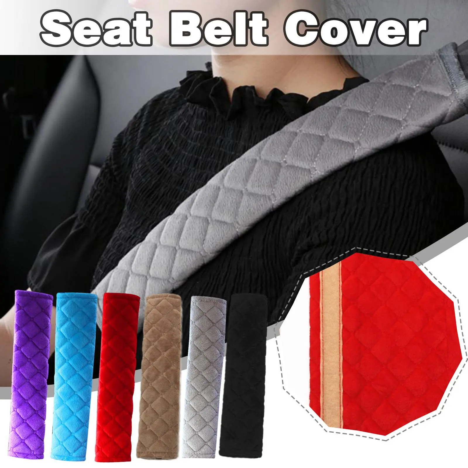 Universal Car Soft Seat Belt Cover Multi Colors Auto Safety Seat Belt Auto Warm Shoulder R7F0