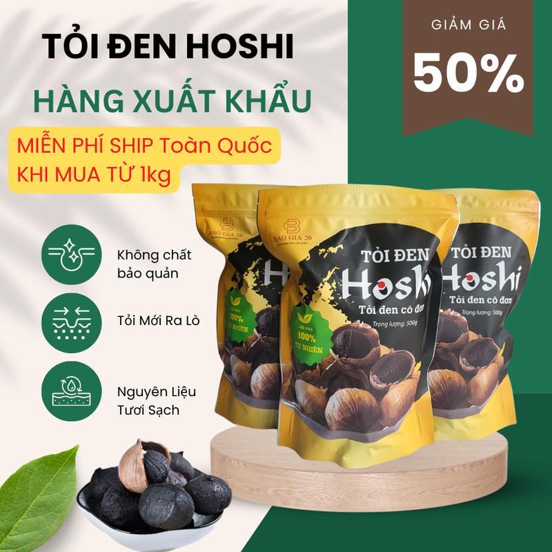 500G Tỏi Đen Cô Đơn Xuất Khẩu Hoshi - Không Chất Bảo Quản - Lên Men Tự nhiên