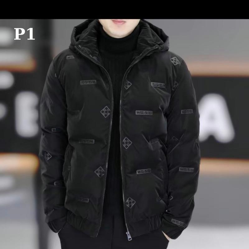 Áo Phao Nam Chần Nhiệt 3 Lớp Mũ Tháo Rời Thời Trang Mùa Đông - Có Túi, Menswear Có Cổ - Màu Đen Nút thường.áo có túi trong,mũ có thể tháo rời. áo  phao áo  phao áo  phao aokhoac nam