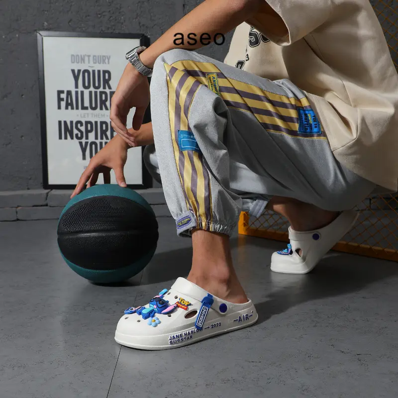 Aseo Sandal Pria Wanita Couple Dewasa Lebaran 2025 Biru Lucu Clog Kodok Karet Baim Anti Slip Korean Style Sandal Cowok Dewasa Terbaru Kekinian H178 Sendal 8