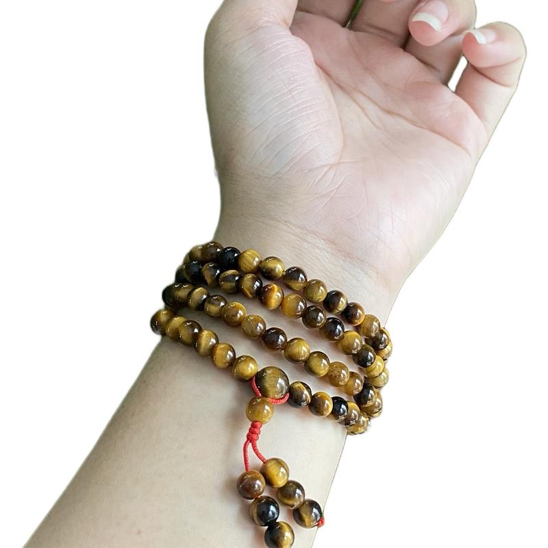 Vòng Đeo Tay Chuỗi Hạt Mắtt Hổ Vàng Đậm [Size 6mm - 108 Hạt] Phụ Kiện