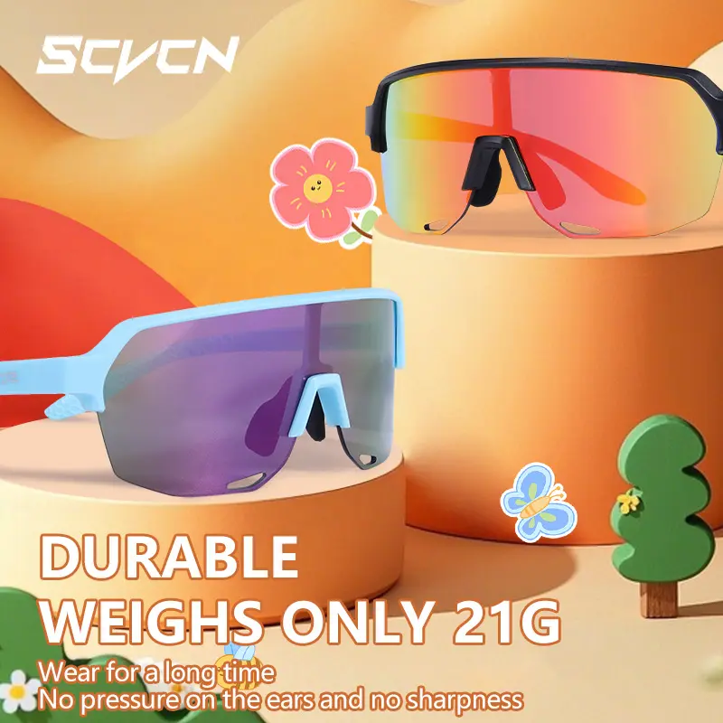 SCVCN Fashion Kids Sports Glasses Anti-fall, Anti-slip, Anti-ultraviolet, Cycling, Skateboarding, Running, Baseball Sunglasses