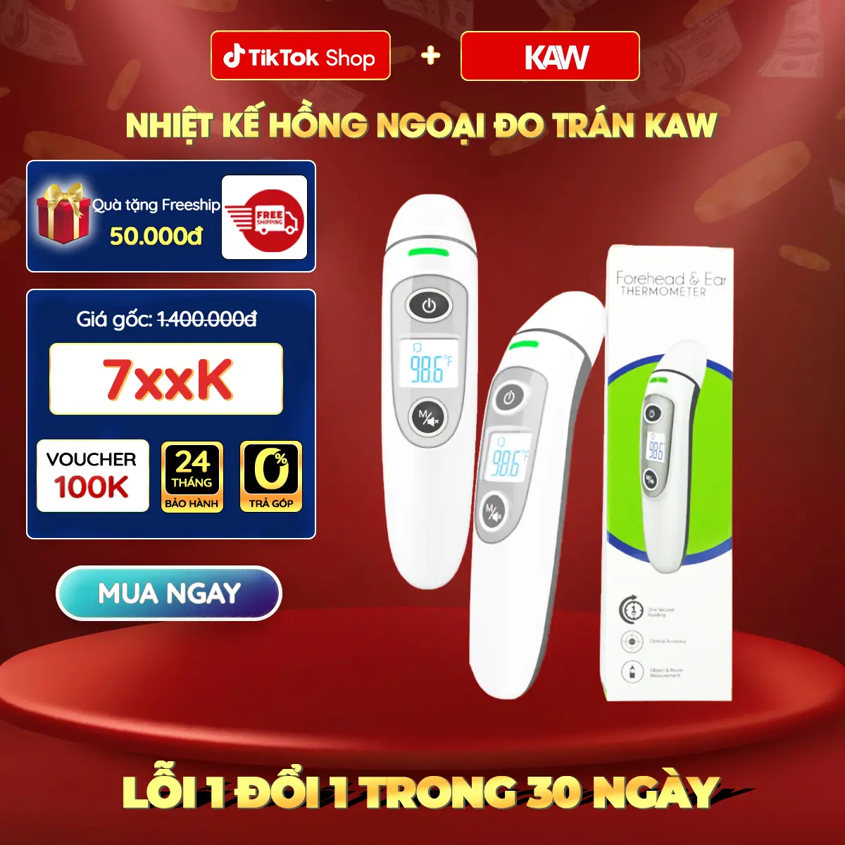 Nhiệt kế hồng ngoại đa năng đo trán KAW đo nhanh, chính xác - Nhiệt Kế Đo Nhệt Độ Cơ Thể Bảo Hành 12 Tháng nhiệt  kế  thuỷ  ngân  cho  bé