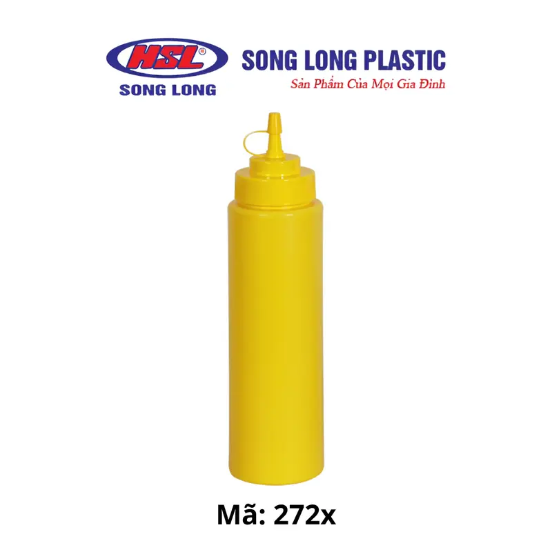 Chai Nhựa Đựng Sốt, Đựng Tương Ớt 1 Vòi Có Nắp Đậy Song Long Plastic 500ml, 650ml 8
