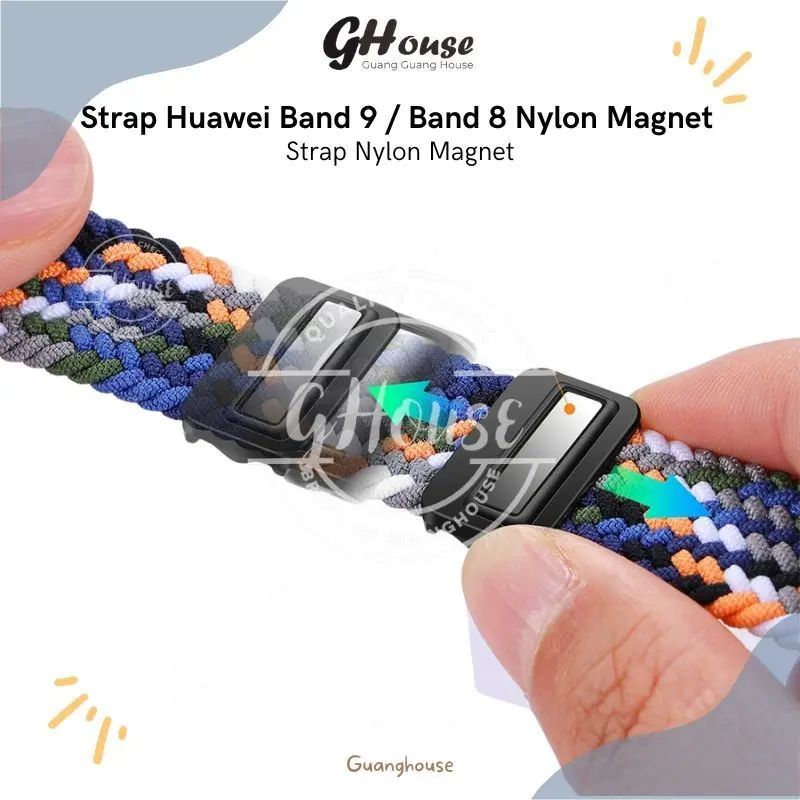Strap Kompatibel Dengan Huawei Band 10 Nylon Magnet Tali Huawei Band 8 Strap Bahan Nylon Lock Magnet 3