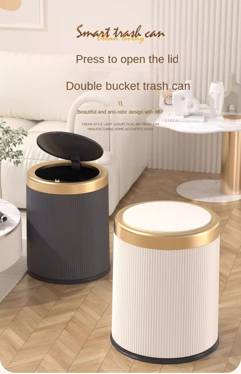 Product Introduction of Light luxury high-end trash can,Large capacity household with lid 1