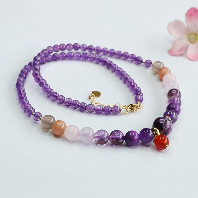 Product Introduction of Divine Nine Purple Fire Crystal Necklace for Dragon Year 9