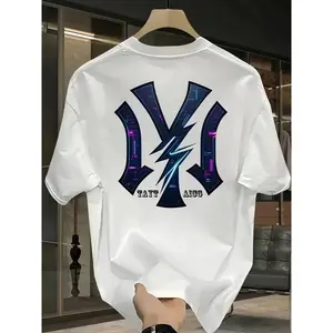 Kaos Unisex Katun 220g Lengan Pendek, KerahBulat, Model Longgar Gaya Amerika denganSablon Print Kaos Unisex Katun 220g Lengan Pendek, KerahBulat, Model Longgar Gaya Amerika denganSablon Print