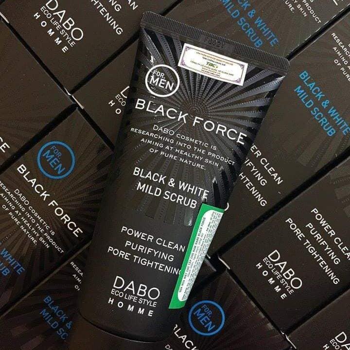 Sữa rửa mặt bùn khoáng sáng ra và sạch mụn dành cho nam giới Black Force Men 120ml Skincare Massage Dưỡng Ẩm Da Làm Đẹp Da
