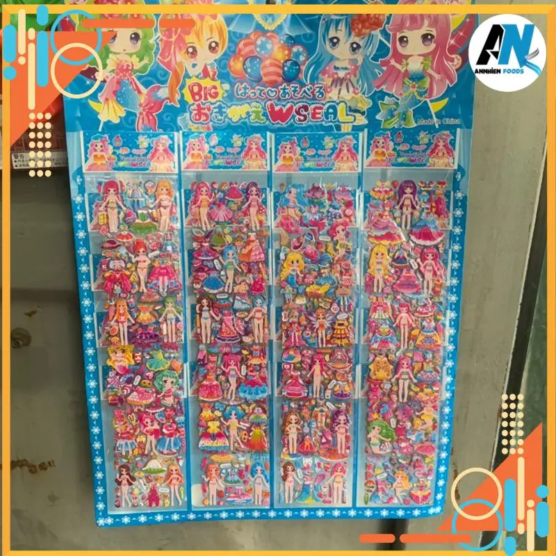 sticker công chúa thay đồ nồi 3d(sỉ 20 bộ)