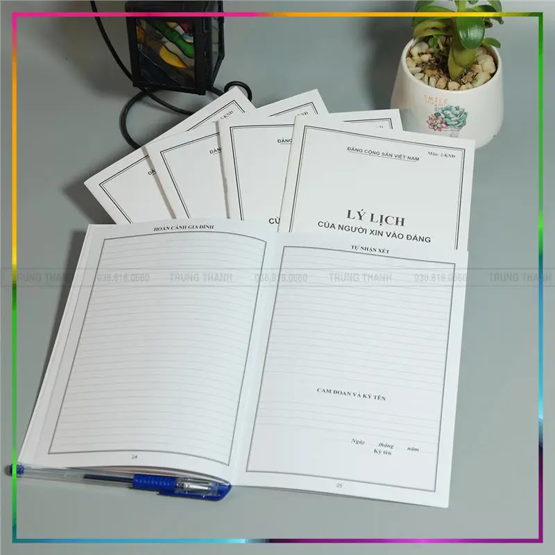 (DD-study)  LÝ LỊCH CỦA NGƯỜI XIN VÀO ĐẢNG mẫu 02-KNĐ ( Loại 28 trang, 32 trang và 40 trang ) - CHUẨN MẪU 5